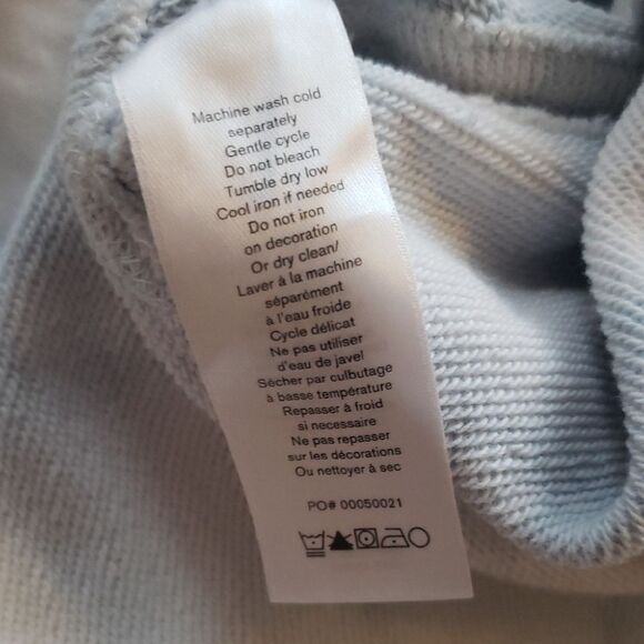 Rag & Bone Light Blue Cloud Chic Feminine Trendy Retro Cropped Sweatshirt Size S - Picture 5 of 8